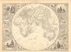 EASTERN HEMISPHERE.Shows mail routes to British colonies.TALLIS/RAPKIN 1851 map