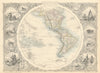 WESTERN HEMISPHERE. Shows Russian America, Gran Colombia.TALLIS/RAPKIN 1851 map