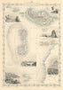 ATLANTIC ISLANDS. Bermuda Madeira Canaries.Tenerife view.TALLIS/RAPKIN 1851 map