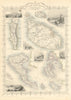 BRITISH MEDITERRANEAN POSSESSIONS. Gib Malta Corfu Zante.TALLIS/RAPKIN 1851 map