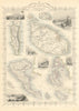 BRITISH MEDITERRANEAN POSSESSIONS. Gib Malta Corfu Zante.TALLIS/RAPKIN 1851 map