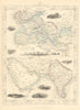 OVERLAND ROUTE TO INDIA. Ship France Germany Euphrates.TALLIS/RAPKIN 1851 map