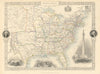 UNITED STATES. 31 states+Missouri/Western/Nebraska Terr.TALLIS/RAPKIN 1851 map