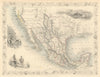 MEXICO CALIFORNIA TEXAS. Gold rush district. TX Republic.TALLIS/RAPKIN 1851 map