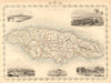 JAMAICA. Counties/parishes. Sugar Mill & Kingston views. TALLIS/RAPKIN 1851 map