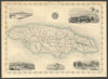 JAMAICA. Counties/parishes. Sugar Mill & Kingston views. TALLIS/RAPKIN 1851 map