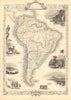 SOUTH AMERICA. Peru–Bolivian Confederacy. Gran Colombia. TALLIS/RAPKIN 1851 map