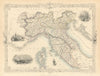 NORTHERN ITALY. Sardinian/Papal States.Venetian Lombardy.TALLIS/RAPKIN 1851 map