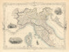 NORTHERN ITALY. Sardinian/Papal States.Venetian Lombardy.TALLIS/RAPKIN 1851 map