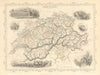 SWITZERLAND. William Tell shooting apple. Cantons. TALLIS/RAPKIN 1851 old map