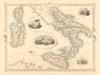 SOUTHERN ITALY. Naples/Vesuvius. Sicily Sardinia Corsica.TALLIS/RAPKIN 1851 map