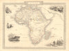AFRICA. Shows Mountains of Kong/the Moon. Caravan routes.TALLIS/RAPKIN 1851 map