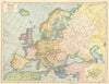 EUROPE. Showing railways telegraph cables steamship routes canals 1920 old map