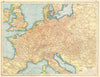 EUROPE RAILWAYS. double & single track. Narrow gauge. Steamship routes 1920 map