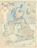 BRITISH ISLES RAILWAYS. Showing each company's lines. HARMSWORTH 1920 old map