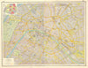 PARIS CITY PLAN. tramways railways fortifications Arrondissements 1920 old map