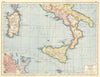 ITALY SOUTH. Provinces railways roads steamship routes. Palermo plan 1920 map
