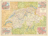 SWITZERLAND. Geneva Genf Berne Bern Zurich Zürich Basel Basle plans 1920 map
