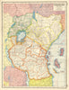 EAST AFRICA. British EA Tanganyika Terr.Kenya Tanzania Zanzibar Uganda 1920 map