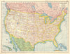 UNITED STATES. USA. Railways canals steamship routes. HARMSWORTH 1920 old map