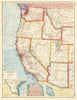 USA WEST. California AZ UT NV WA OR ID. San Francisco. United States 1920 map