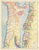 CHILE. Regions provinces steamship routes. Valparaiso Concepcion plans 1920 map