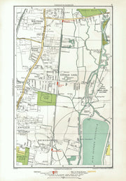 ENFIELD. Lock Wash Highway; Waltham Cross Brimsdown Freezy Water 1933 old map