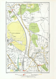 HENDON. The Hyde Mill Hill Colindale Edgware Southfields 1933 old vintage map