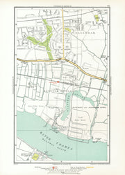 LONDON. Dagenham Hornchurch Thamesmead Dagenham Dock 1933 old vintage map