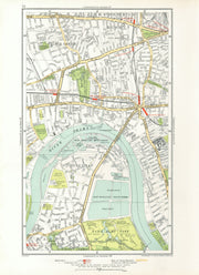HAMMERSMITH. Barnes Shepherds Bush Fulham Castlenau Starch Green 1933 old map