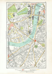 LONDON. Lambeth Westminster Victoria Oval Waterloo Charing Cross 1933 old map