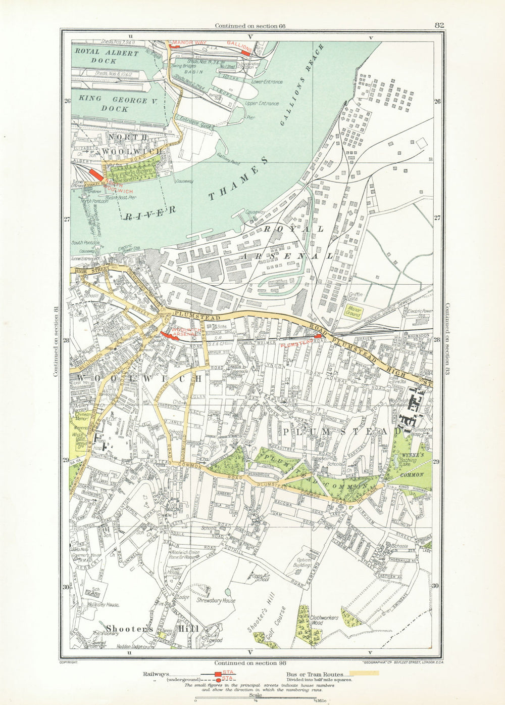 LONDON. North Woolwich Plumstead Gallions Manor Way Woolwich Arsenal 1933 map