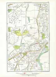 TWICKENHAM. Isleworth Hounslow Strawberry Hill Fulwell; Middlesex 1933 old map