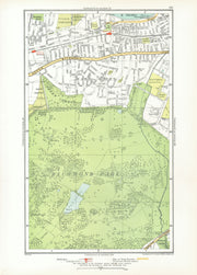 LONDON. Richmond Park East Sheen Mortlake North Sheen Roehampton 1933 old map