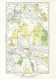 BECKENHAM. Bellingham Lower Sydenham Southend Clock House 1933 old vintage map