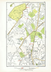 SUTTON. Benhilton North/Lower Morden Park Cheam St Helier; Surrey 1933 old map