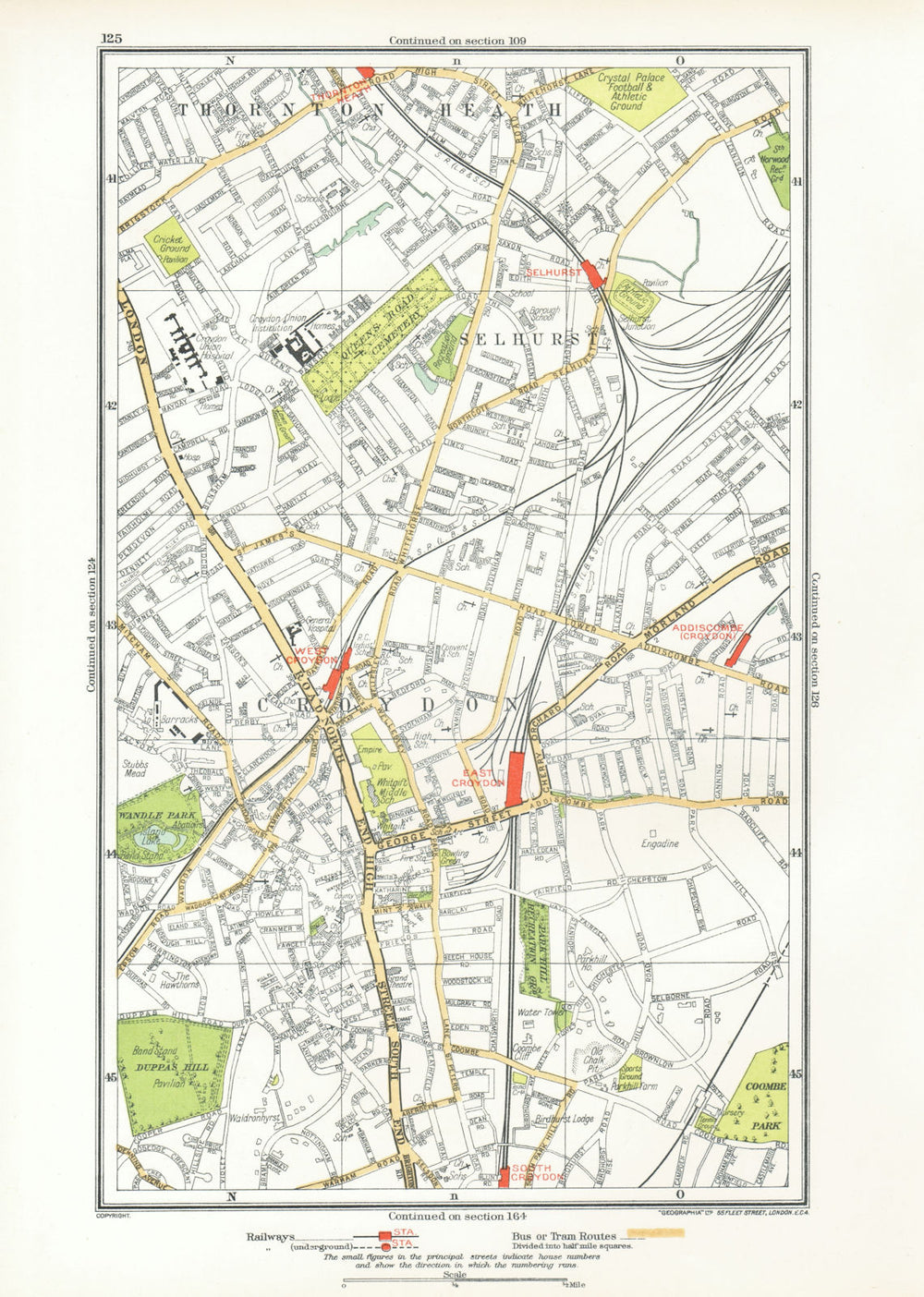 CROYDON. Selhurst Thornton Heath Addiscombe Road Wandle Park Duppas 1933 map