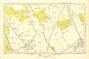 BOREHAMWOOD. Elstree Barnet Shenley Ridge Monken Hadley 1933 old vintage map