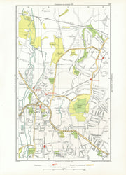 UXBRIDGE. Ickenham Hillingdon Ruislip Cowley New Denham 1933 old vintage map