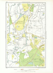 BYFLEET. Brooklands St George's Hill Weybridge Wisley (Surrey) 1933 old map