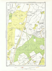 ASHTEAD. Ewell Chessington Claygate Horton Epsom Common Hook 1933 old map