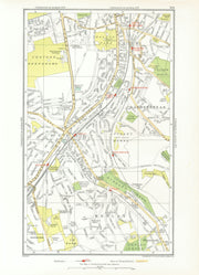 PURLEY COULSDON. South Croydon Kenley Sanderstead Roundshaw Woodcote 1933 map