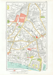 LONDON. City. Tower Liverpool Street Bishopsgate 1933 old vintage map chart