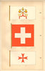 FLAGS. Roman Ensign; Swiss Standard; Malta. HOUNSELL 1873 old antique print