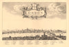View of LONDON in 1657 from HOLLAR. London Bridge. Globe Theatre 1834 old map