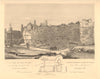 LONDON WALL remains, Postern Row, Tower Hill. Trinity Square 1834 old map