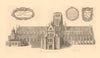 OLD ST PAUL'S CATHEDRAL, London by HOLLAR/WILKINSON 1834 antique print