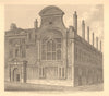 SION COLLEGE, LONDON WALL in 1800, before being rebuilt. WILKINSON 1834 print