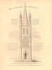 ST MICHAEL CORNHILL. The original ancient church steeple. London 1834 print
