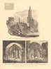FOSTER LANE CHURCHES. St Leonard ruins & ST VEDAST. City of London 1834 print